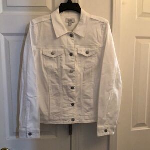 Croft & Barrow White Denim Jacket Size Medium